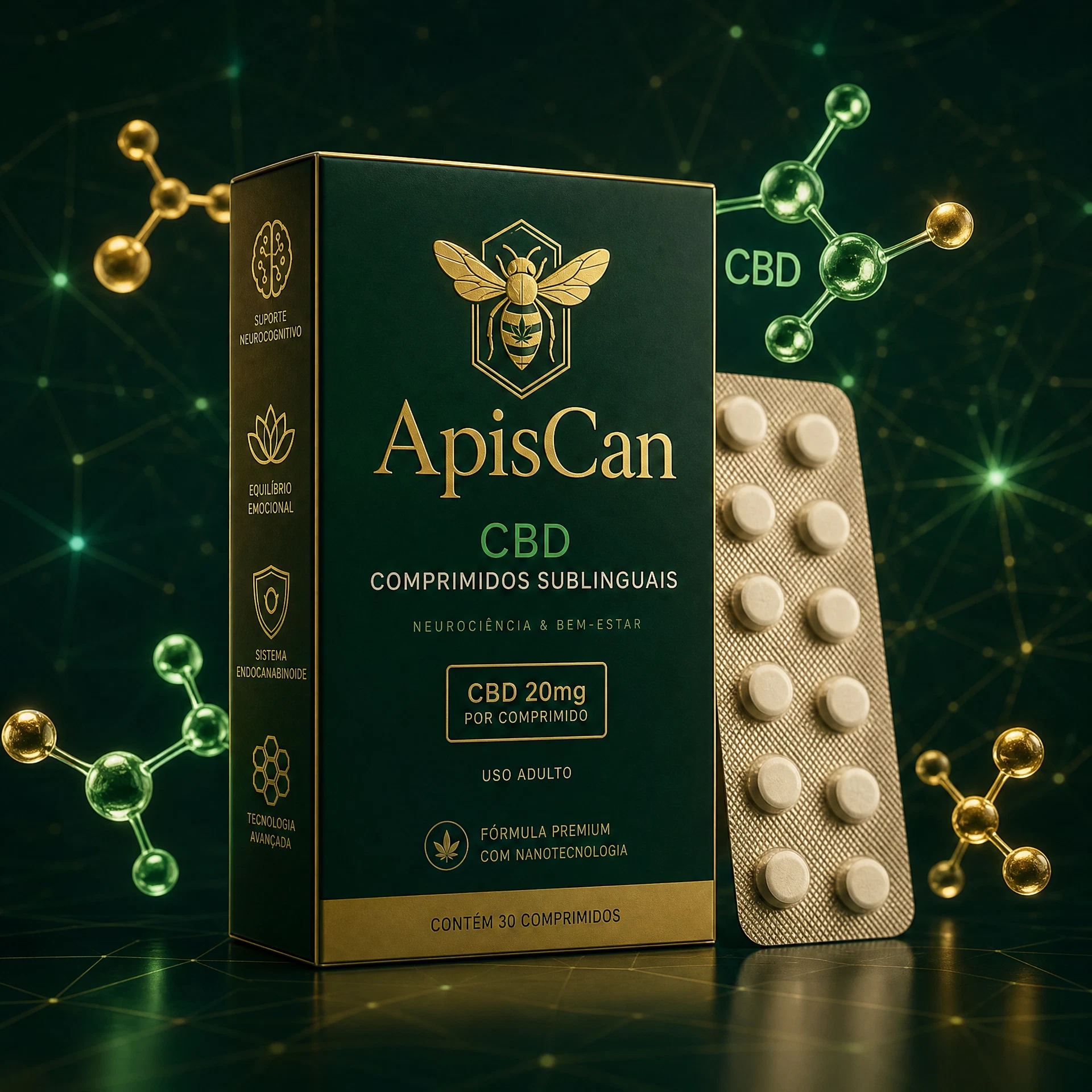 Apiscan — Comprimido Sublingual com Apitoxina 30 e CBD